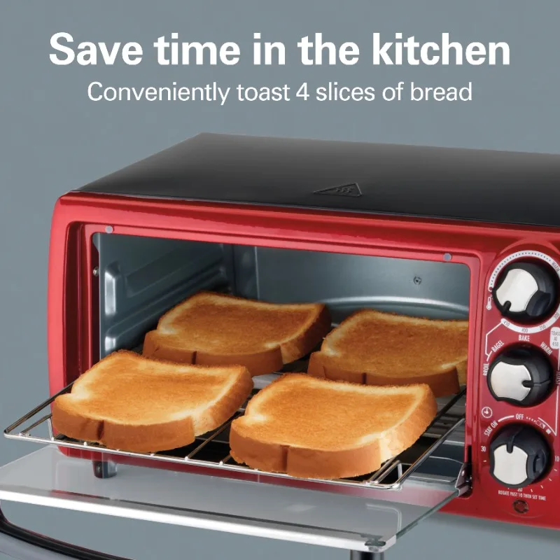 Hamilton Beach 4 Slice Toaster Oven, with 5 Versatile Cooking Modes