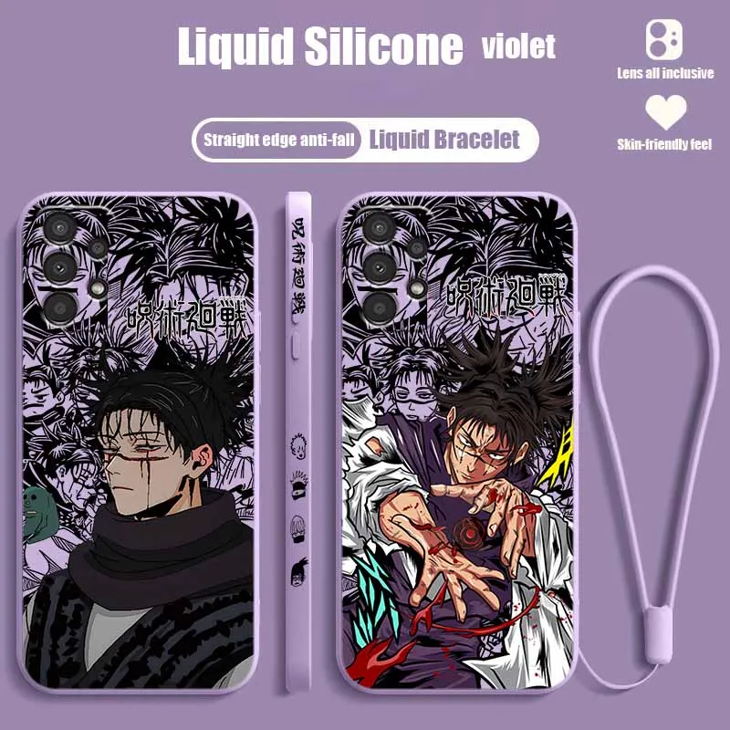 Jujutsu Kaisen Choso Hülle für Samsung S26 S25 Edge S24 S23 S22 S21 S20 Ultra Plus Lite Liquid Left Rope Silikon Handyhülle