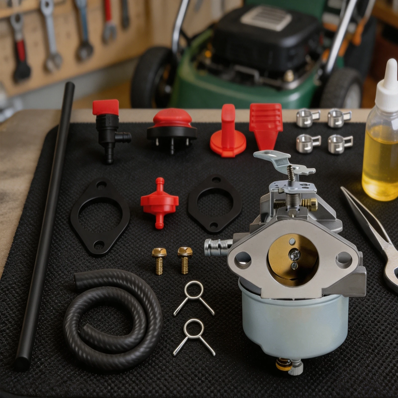 Carburetor Replacement Kit Fuel Efficiency White, Black, Red for Lawn Mower High Power Output Long-lasting Reliability