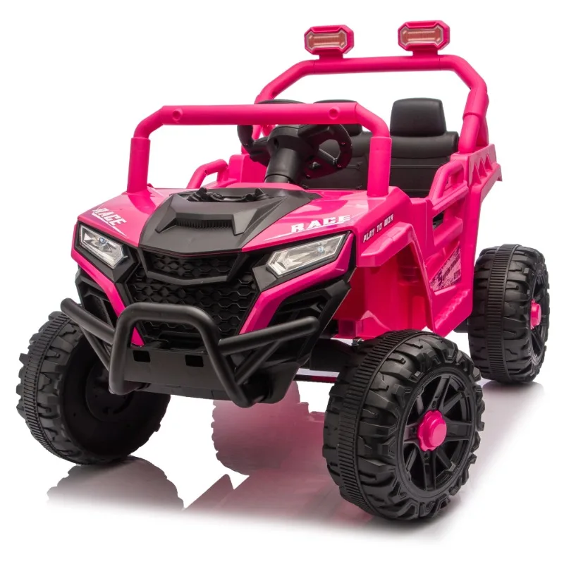 Pink 2-Seater Kids Electric ATV Ride On Car with LED Lights Off-Road Toy Vehicle for Children Outdoor Play