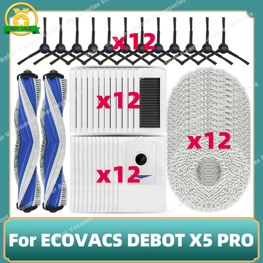 Compatible For ECOVACS DEBOT X5 PRO /  X5 OMNI  Mop Cloth Hepa Filter Dust Bag Accessories Replacement Spare Parts