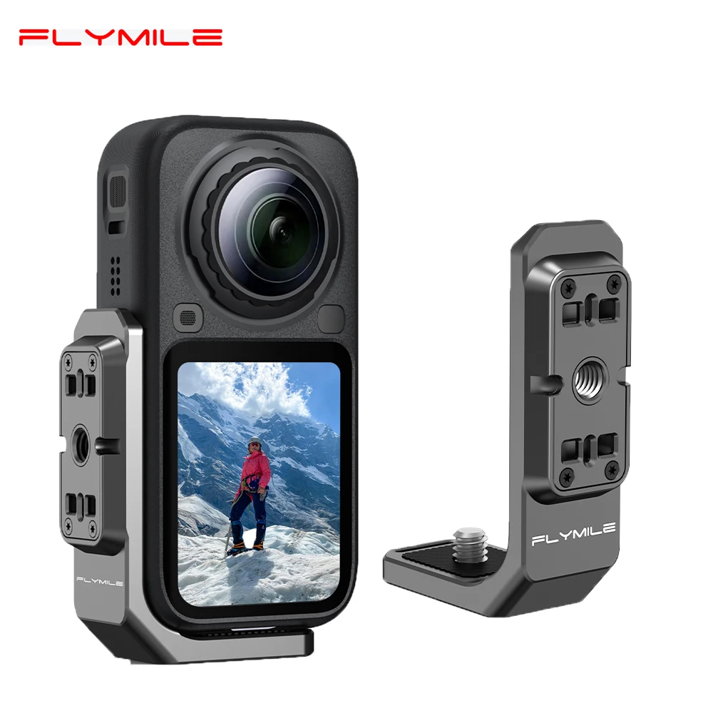 Flymile L-Bracket for Insta360 X6 Horizontal And Vertical Adapter Shooting 1/4 Screw Interface Support Mount Camera Accessories