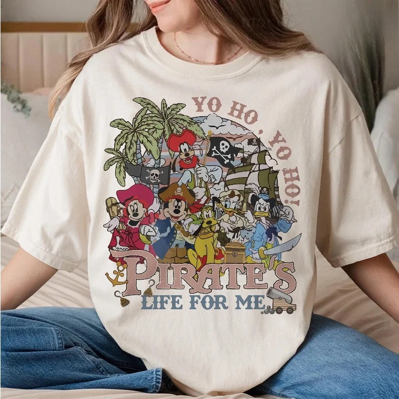 

Рубашка «My Pirate Life» Disney Mickey and Friends в удобных цветах в стиле ретро. Высококачественный топ унисекс для всех сезонов в стиле Харадзюку.