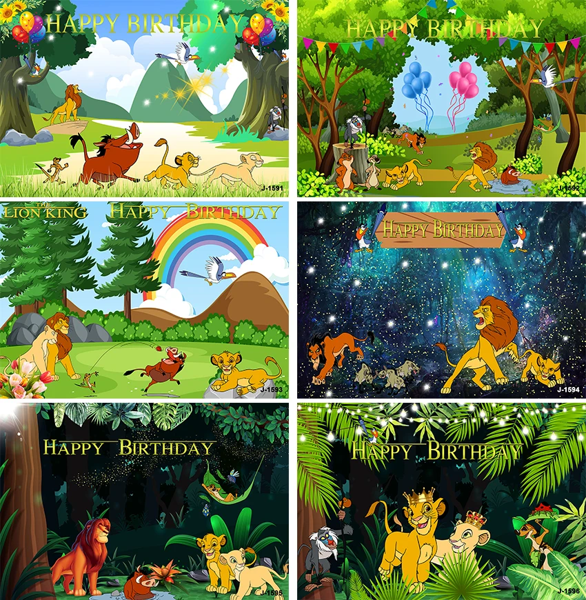The Lion King Backdrop Boy Birthday Party Decoration 1 Year Tropical Jungle Simba Background Baby Shower Photo Studio Banner