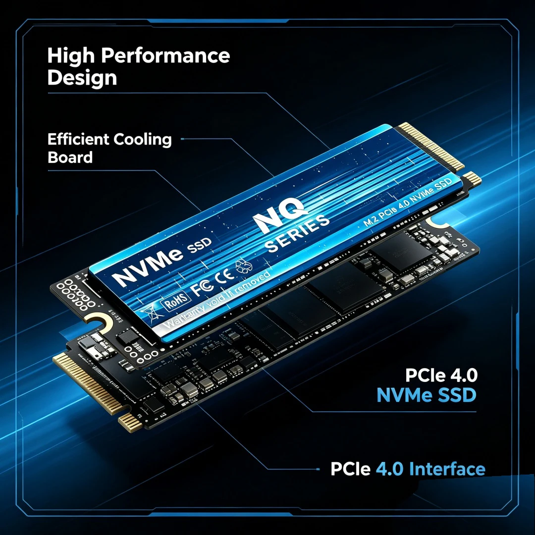 NQ PCIe 4.0 M.2 NVMe Internal SSD 2TB 4TB 7300MB/s Fast Loading Gaming Solid State Drive Replacement Hard Disk for PC Laptop