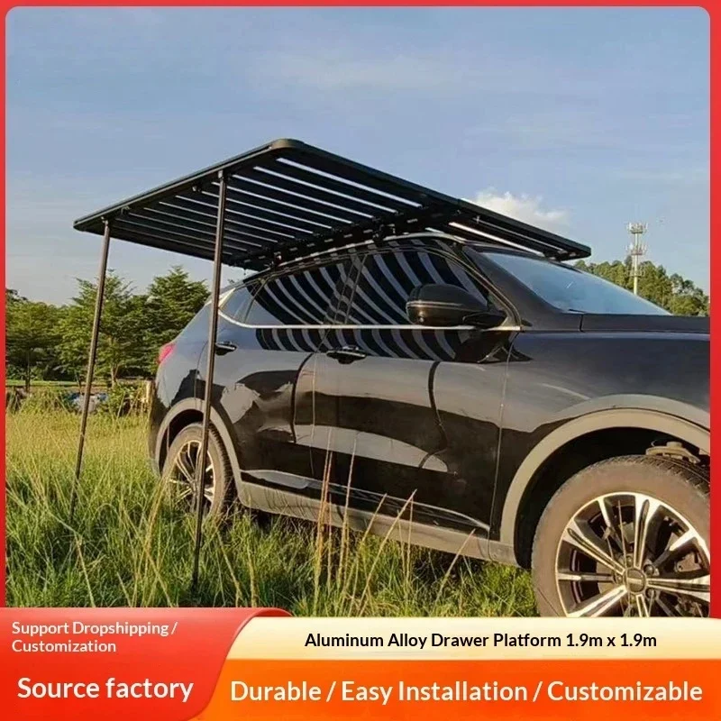 Heavy-Duty Aluminum Alloy Drill-Free Wrap-Around Roof Platform Rack Universal 4X4 SUV Off-Road Exterior Part Replacement High Qu