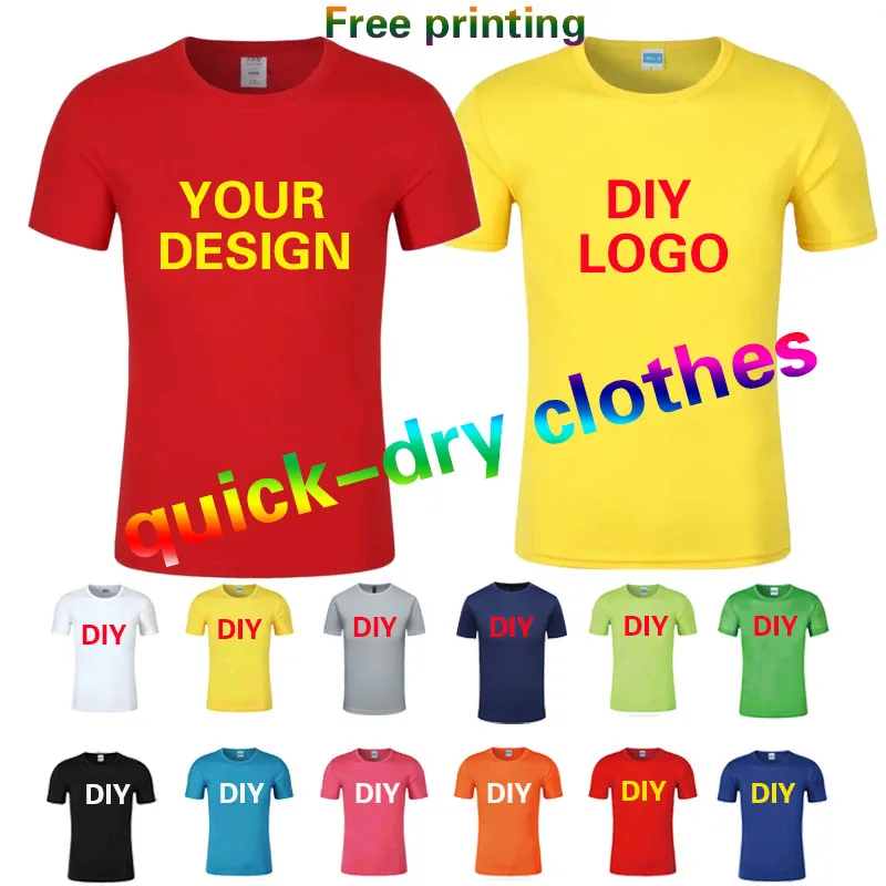 Werkkleding op maat T-shirt reclameshirt marathon T-shirt groep bouwen feestreclame bedrijf bedrukt LOGO korte mouw