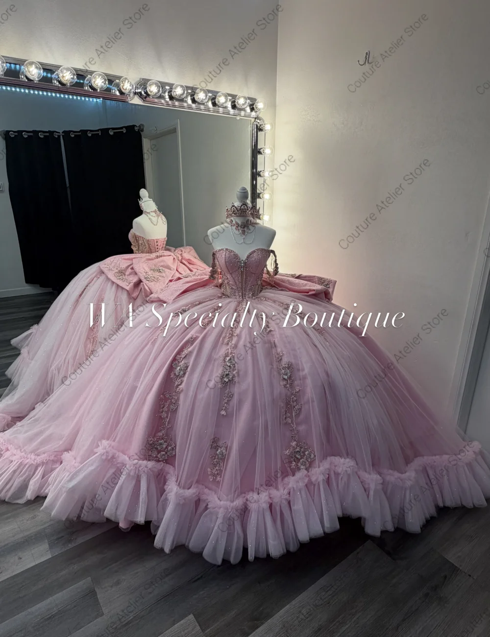 Charming Quinceanera Dress for Girls Pleat Appliques Off the Shoulder Tulle Ball Gowns Vestido De 15 Customized 3