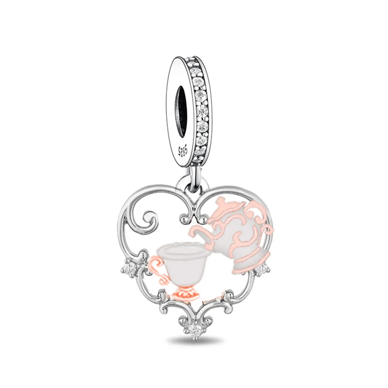 Huoonew Fit Original Pan Charm Bracelet Real 925 Sterling Silver Magic Teapot and Tea Cup Bead For Making Berloque 2024 DIY