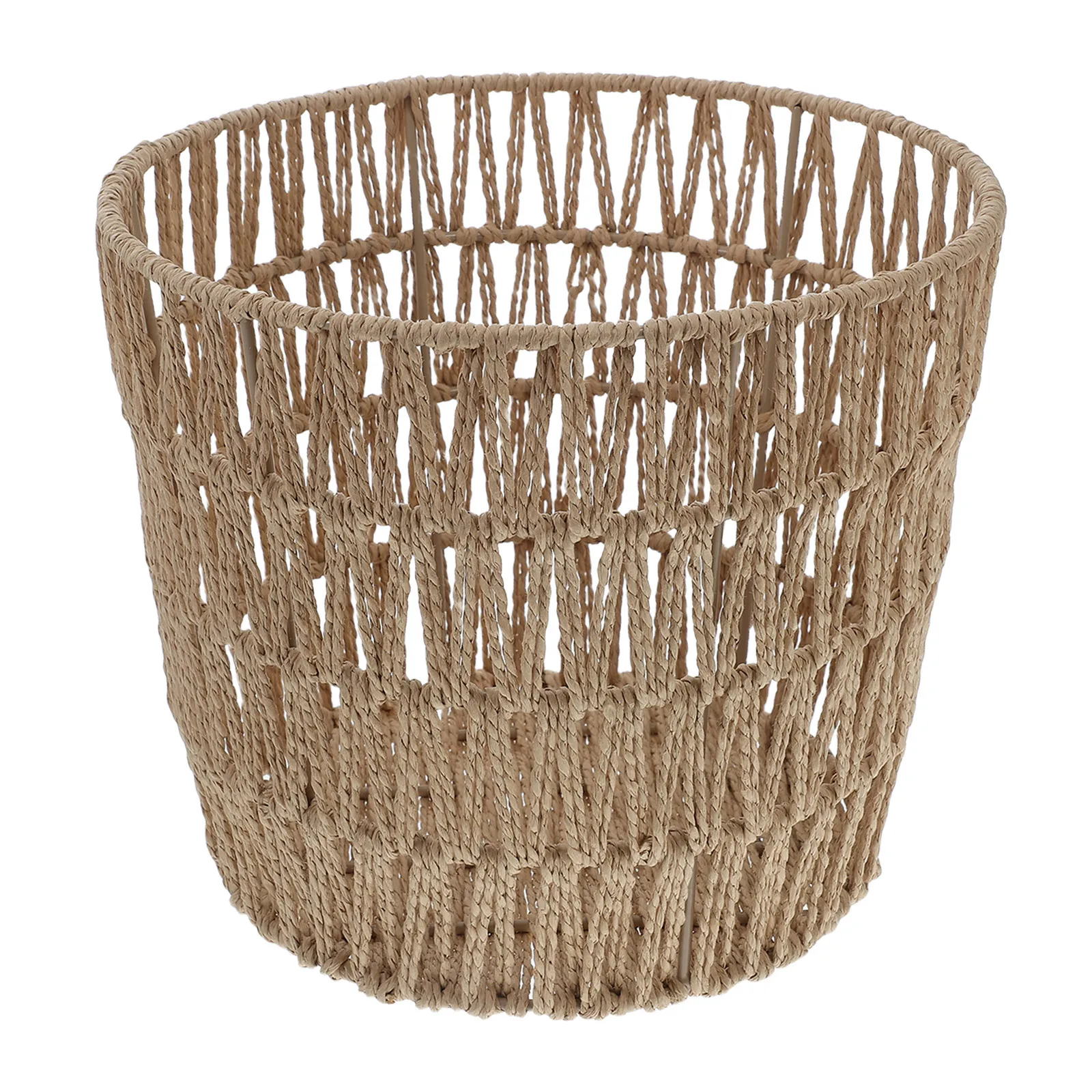 

Round Waste Basket 30Cm Woven Storage Organizer Paper Rope Basket For Table Desktop Bedroom Multipurpose Sundry Container