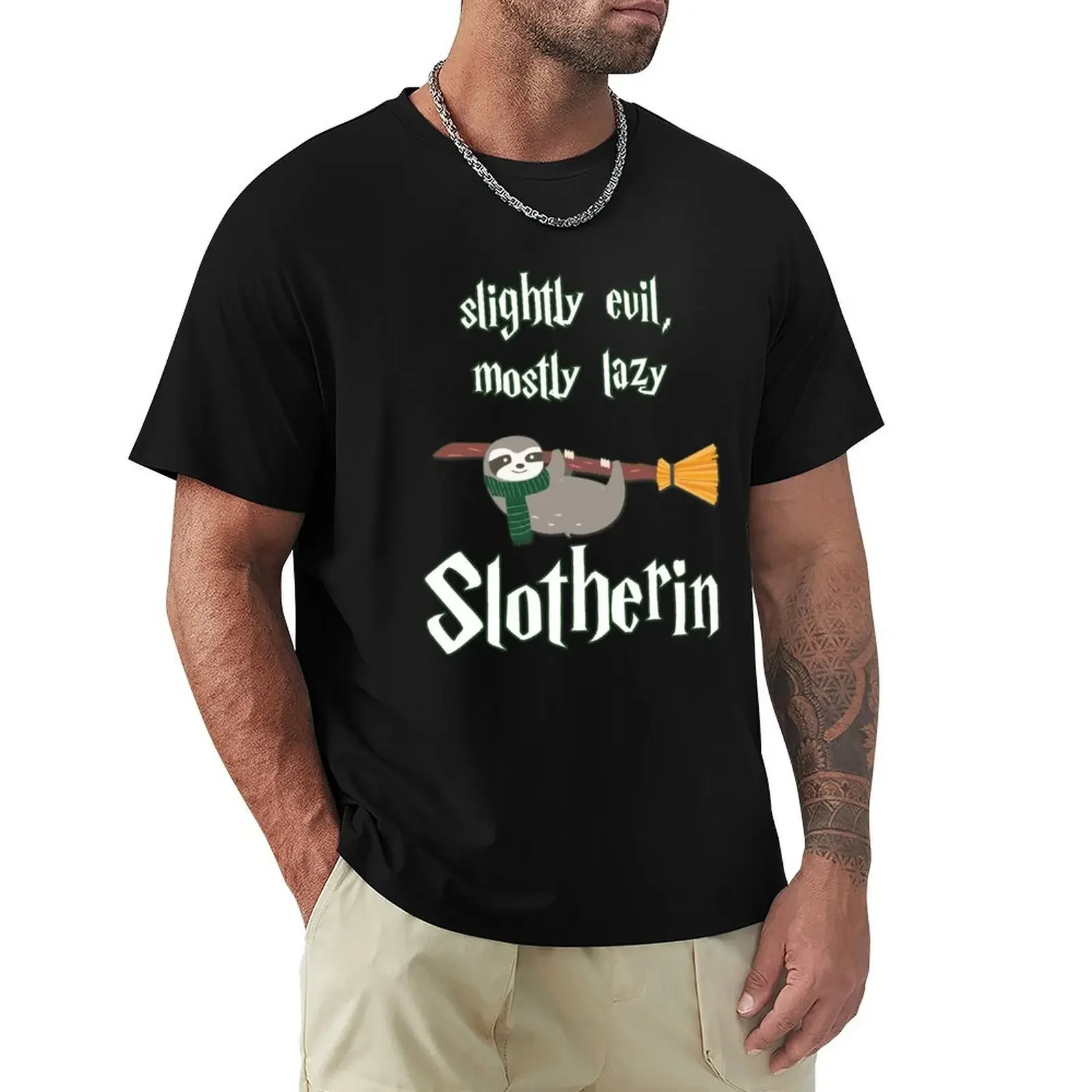 Slotherin- Slightly Evil, Mostly Lazy T-Shirt quick-drying cute tops luxury clothes men