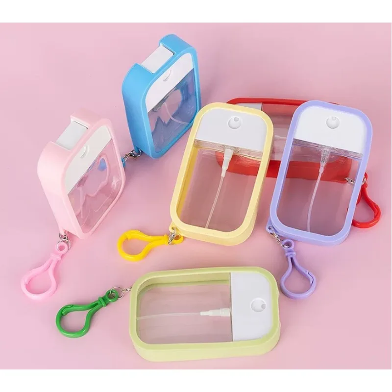 Spray desinfectante pequeño de 38ml, desinfectante de manos vegano perfumado con llavero, Perfume, botella pulverizadora de agua con Alcohol, Perfume de viaje