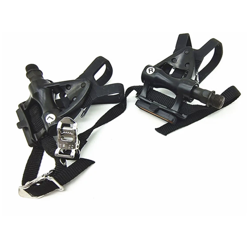 LU-209 WG Original Toe Clip Fixed Gear Bike Pedal with Cat Reflector Spinning Exercise Bicycle Pedal