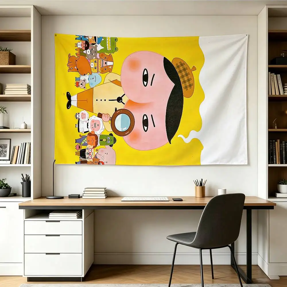 CUTE Butt Detective Flags Wall Hanging Background Art Banner for Bedroom Home Outdoor Decor