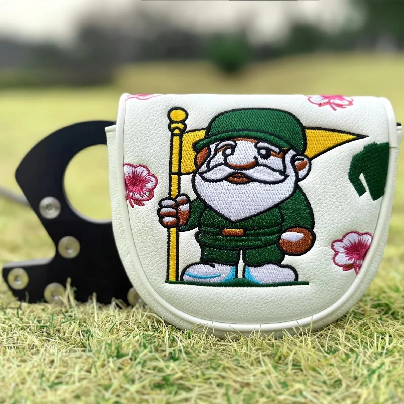 高齢者向けデザインのゴルフクラブヘッドカバー、ゴルフパター用ヘッドカバー-高度な刺繍、ほとんどのクラブに適しています。
