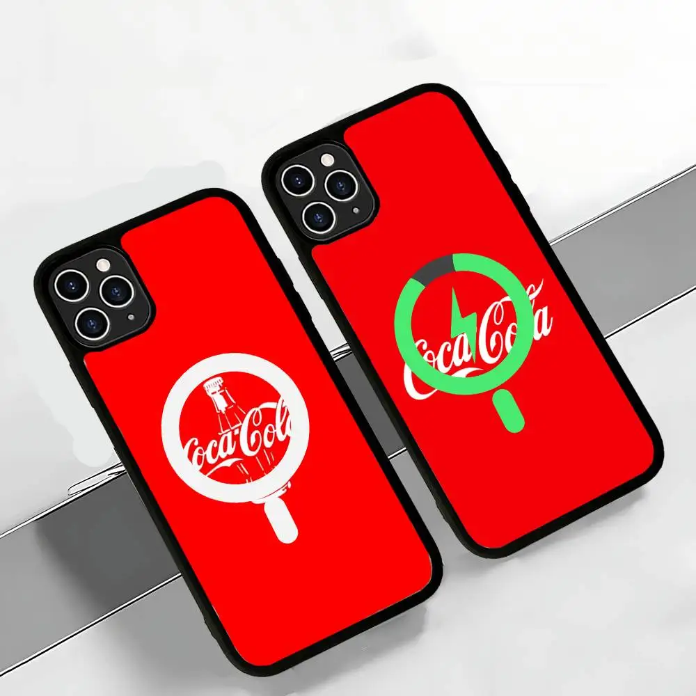 C-COCA Logo C-COLAS Black For Magsafe Magnetic Phone Case For iPhone 16 15 17 Pro Max 11 12 13 14 Plus Cover