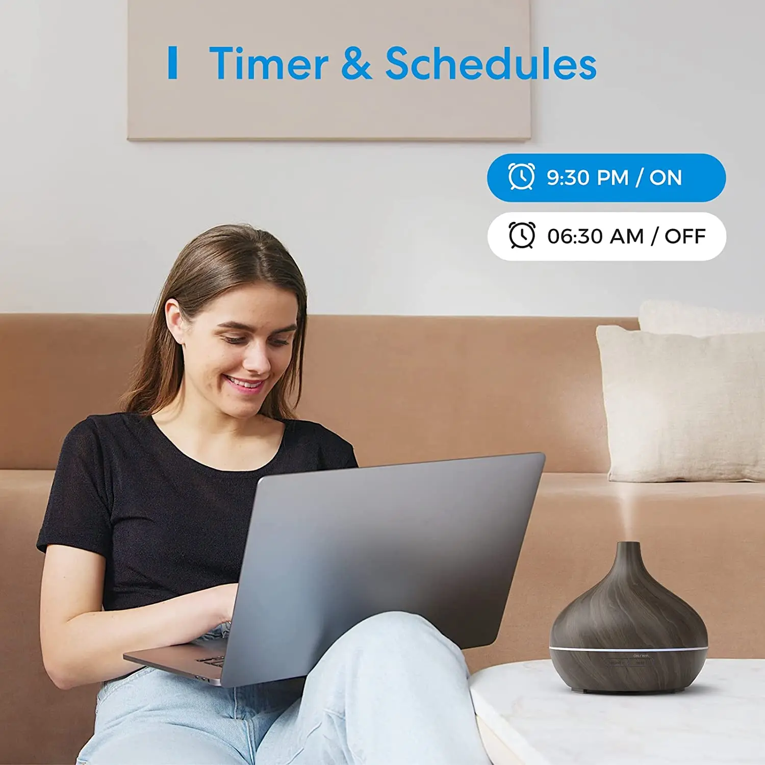 Il diffusore di olio essenziale funziona con, diffusore di aromaterapia ad ultrasuoni e umidificatore a nebbia