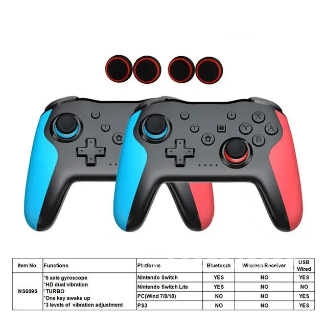 

2PCS Bluetooth 2.4G Wireless Controller For Nintendo Switch Pro PC TV Box Smart Phone Tablet PS3 Tesla Shock Joystick Gamepad