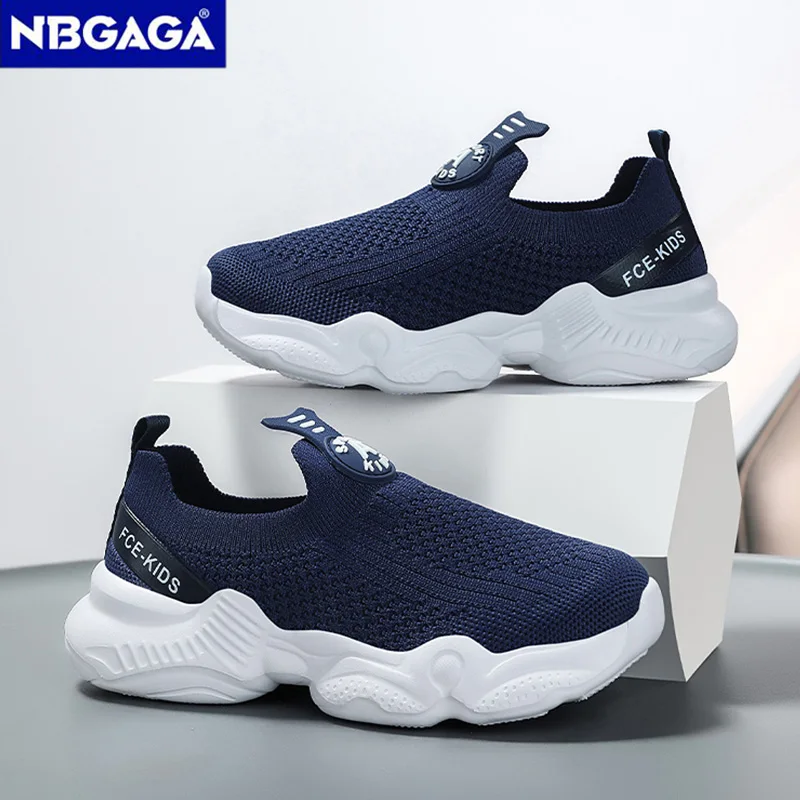 Children Boys Slip‑on Sneakers Breathable Mesh Lightweight Non‑Slip Kids Girls Casual Sport Shoes For School Walking Size 28-40