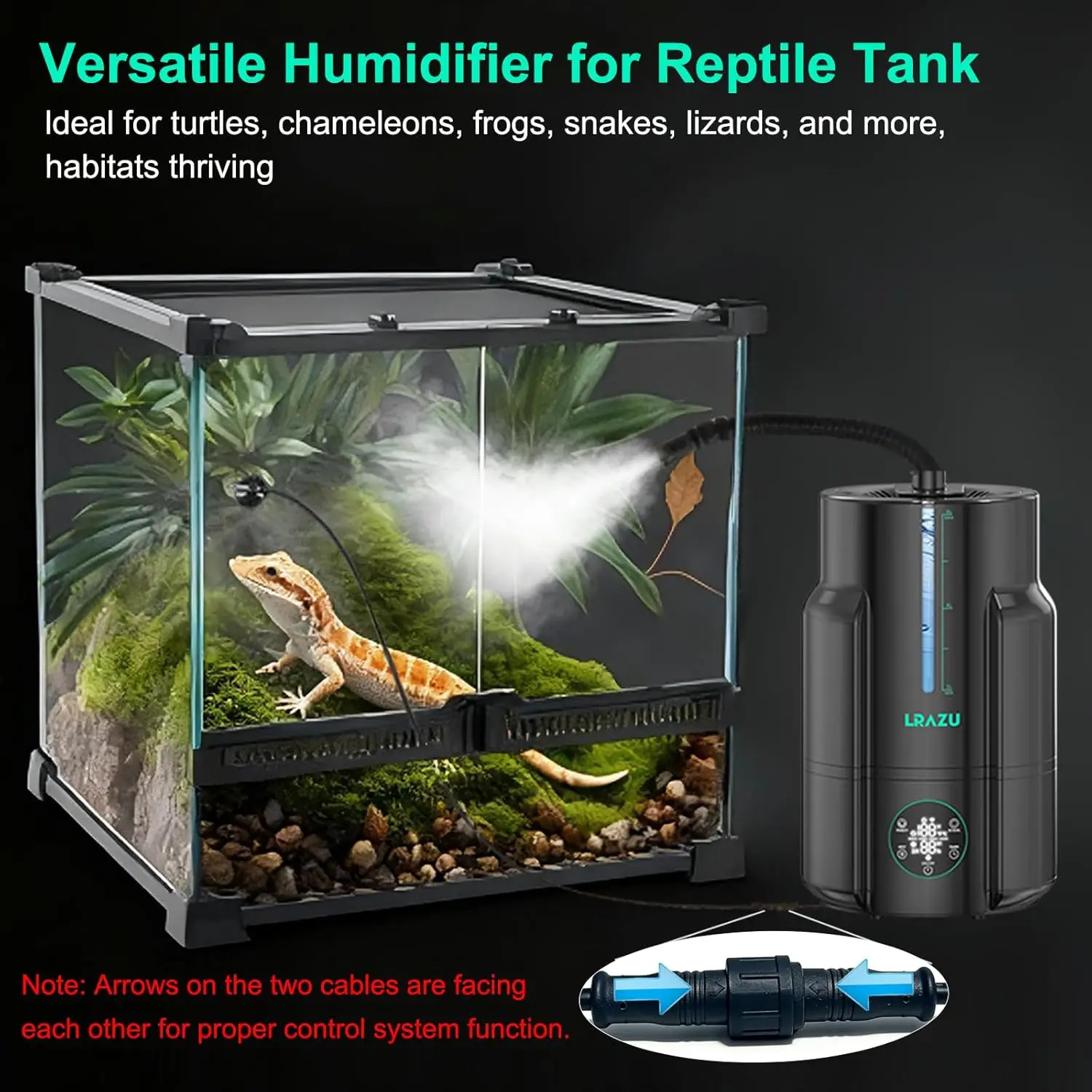 6L/1.59Gal Humidifier for Plants, Reptile Fogger Mister with Precise Temp & Humidity Probe/Expandable Hose, Smart