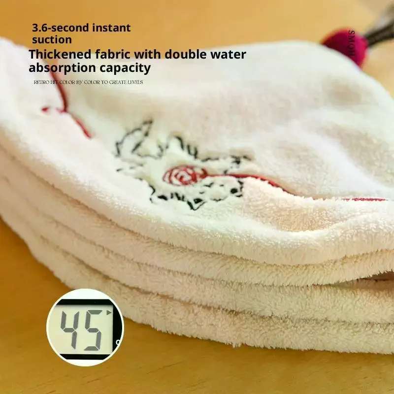 منشفة يد معلقة للحمام والمطبخ للأطفال الكبار سميكة ماصة لا تساقط التطريز تجفيف منشفة #5