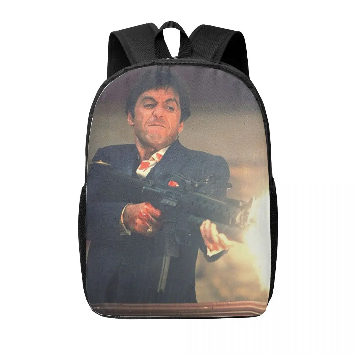Mochilas Scarface Tony Montana Shooting para mujer, mochila para niños y niñas, mochilas escolares para estudiantes, mochila para ordenador portátil portátil, bolso de hombro