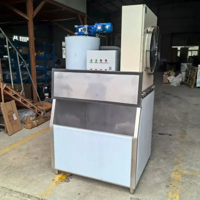 Commercial flake ice machine 1T hot pot shop ice machine seafood supermarket large manufacturer