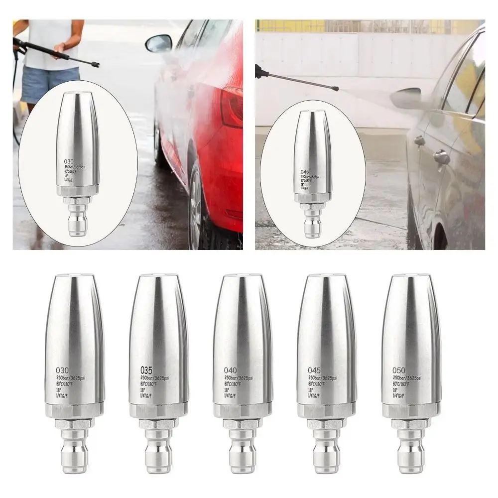 Ugello Rotante Resistente 1/4 a Connessione Rapida 3625 PSI, Punte per Idropulitrice, Testina di Spruzzo in Acciaio Inox per la Pulizia di Mattoni e C