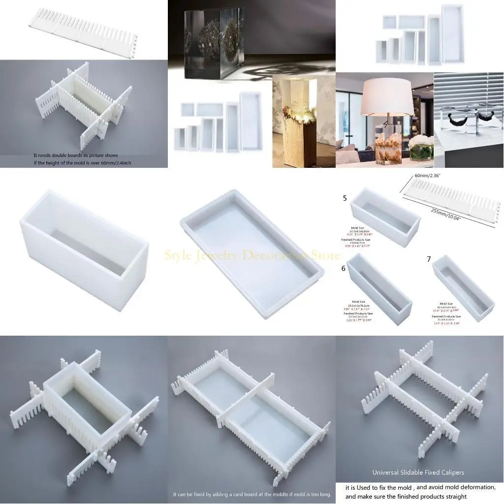 

D46E Square Long Rectangle Molds for Making Handmade Chocolate Soap Candles DIY Mold