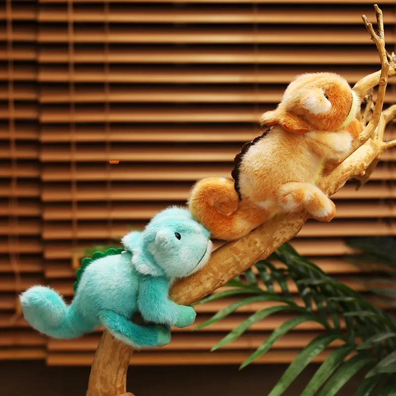 

20cm Magnetic Chameleon Plush Toy Stuffed Soft Wild Animal Pillow Blue Green Orange Brown Cute Plushie Birthday Gift