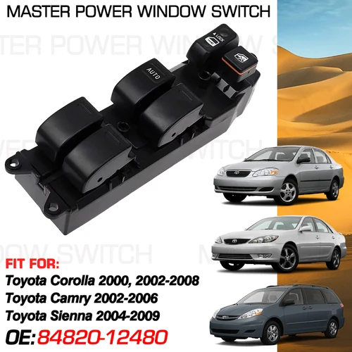 Elevador de interruptor de ventana eléctrica Master, 2002-2006 para Toyota Corolla Camry, Toyota Sienna 2004-2009 84820-12480 18 pines 84820-42090