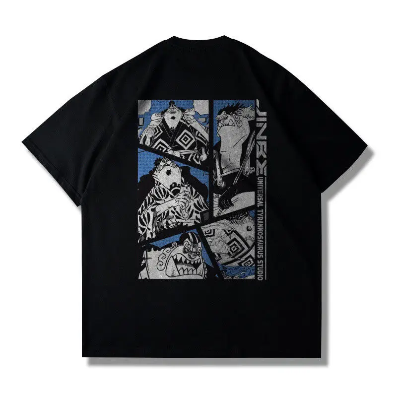 

Japanese Anime ONE PIECE ONE PIECE Cotton Printed Short-sleeved T-shirt Summer Korean Version Men's Loose Top Tide