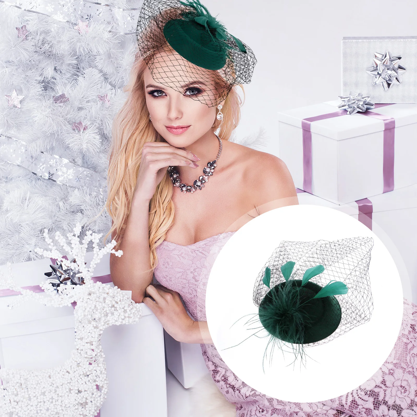 

Pillbox Hat Headb Mesh Veil Women Hair Hoop Stylish Bright Comfortable Glamour Photography Bridal Wedding Church Tea Party