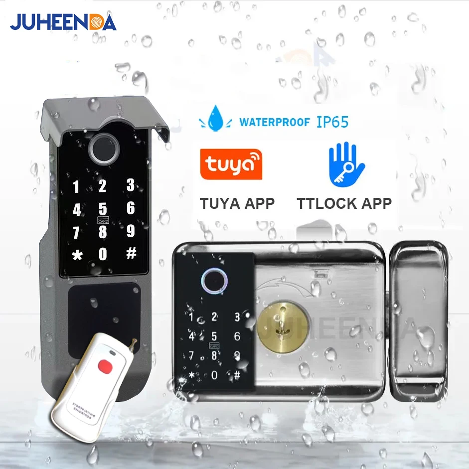 Outdoor Waterproof Tuya Wifi Smart Lock TTlock App Fingerprint Sensor IC Card Digital Passcode Keyless Home Electronic Door Lock