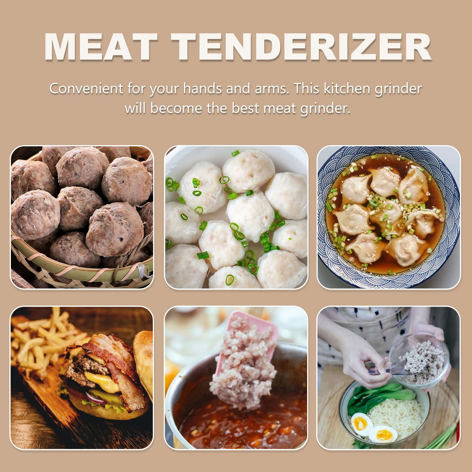 

Stainless Steel Meat Tenderizer Mallet Wooden Handle Ergonomic Design For Beef Pork Chicken Turkey Meat Blades Needle Kitchen