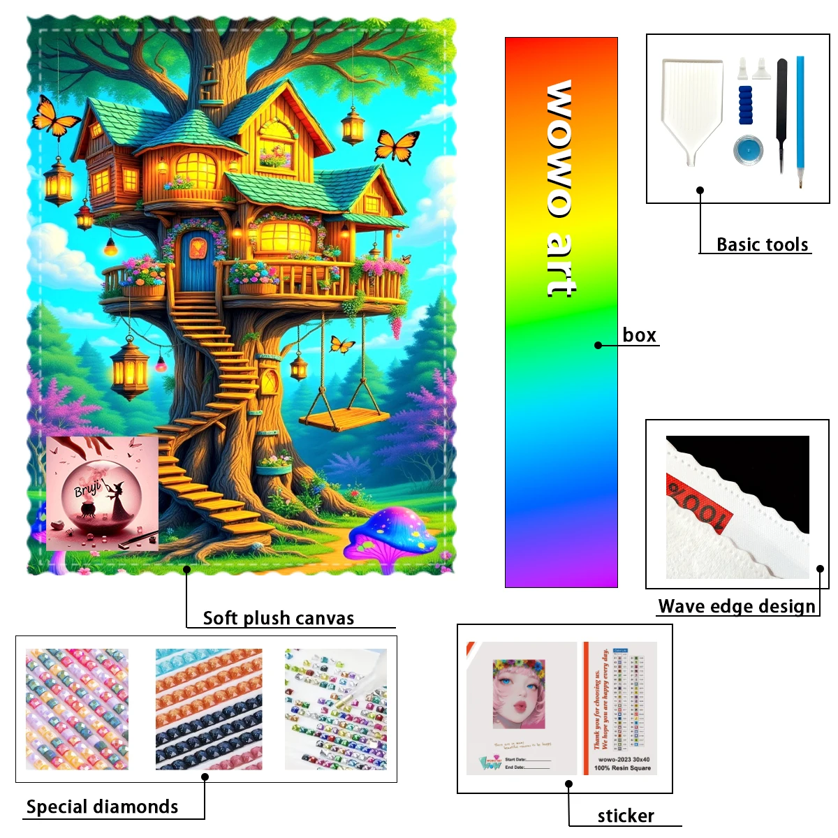 【Bruji_ Diamond Art】Casa de Tronco Crystal AB Rhinestone FD Rhinestone Perfect Resin Diamond