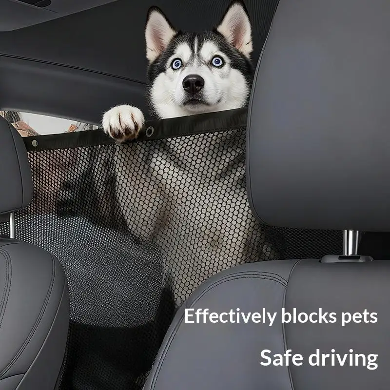 Car Pet Barrier Net Dog Safety Isolation Net For Vehicles Universal Fit Breathable Mesh Pet Travel Barrier For Back Seat