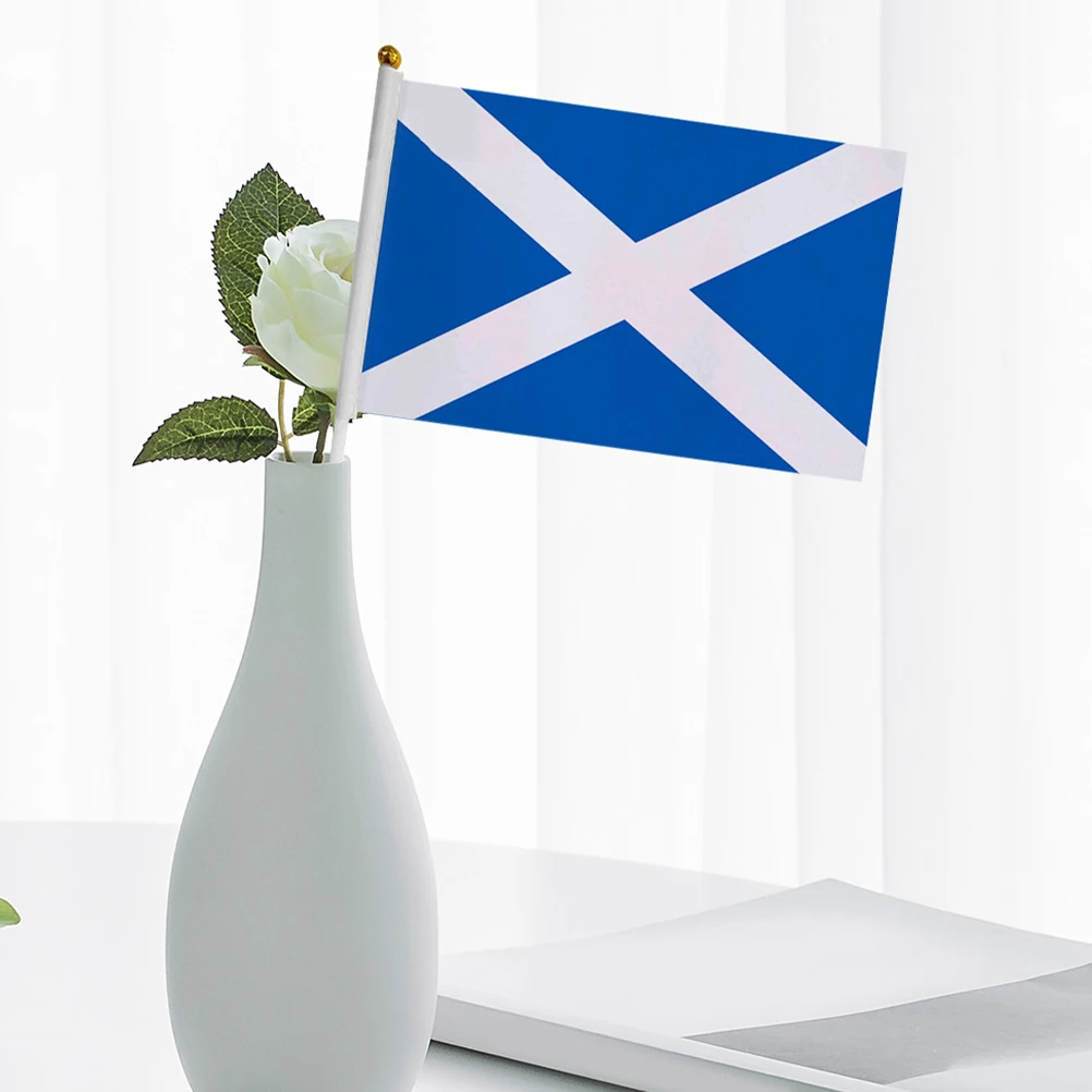 

10Pcs Small Scotland Flag Hand Held for Parades Festivals Outdoor Gatherings Reliable Scottish Decorations Celebration Party