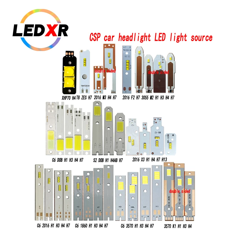 Reflektor samochodowy LED C6 H7 H4 daleko i blisko 2016 koraliki do lampy 1860 LED3570 dwustronny miedziany podłoże Źródło światła samochodowego LED