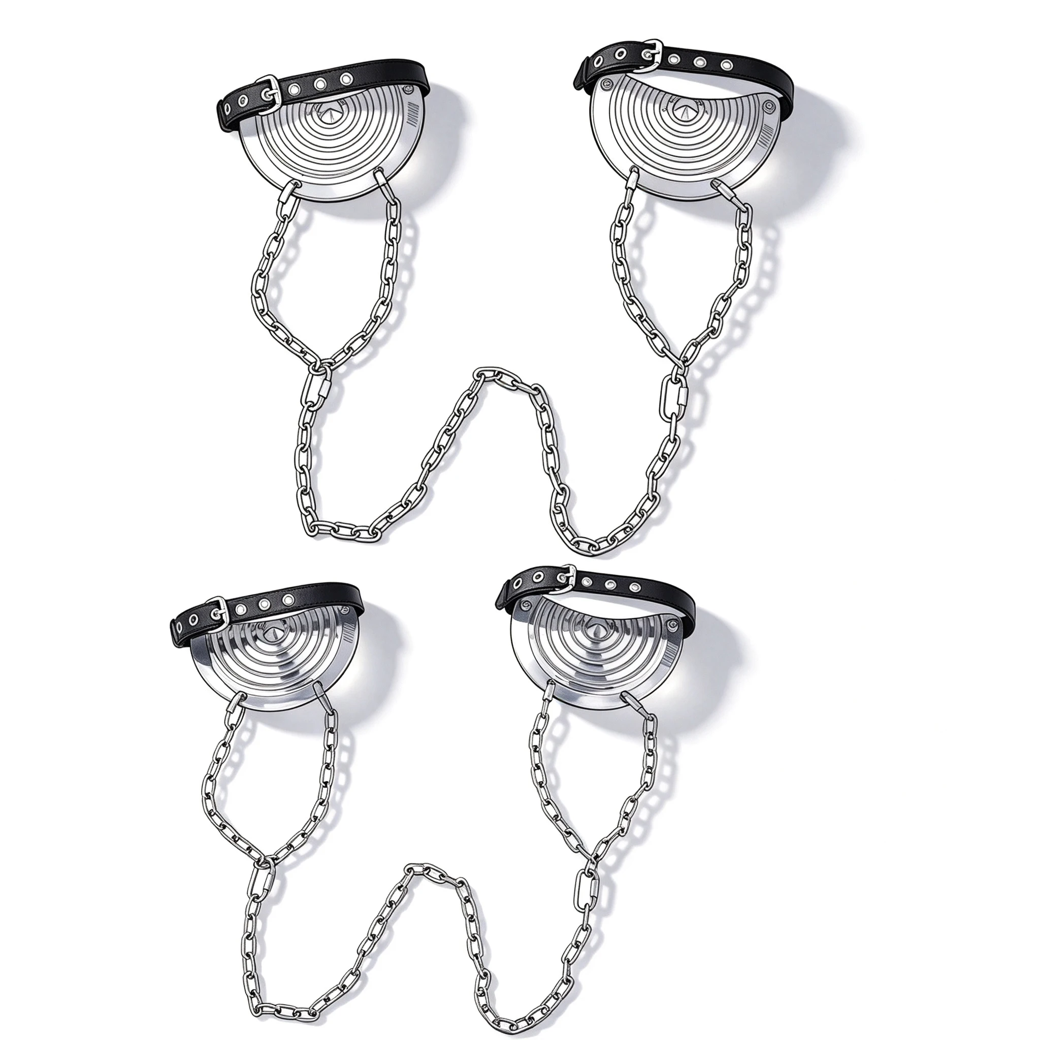 QKKQ Stainless Steel Chest Clamp Plate PU Leather Bandage Breast Bondage Sexy Tools Couple Flirting Sex Toys For Women Pleasure