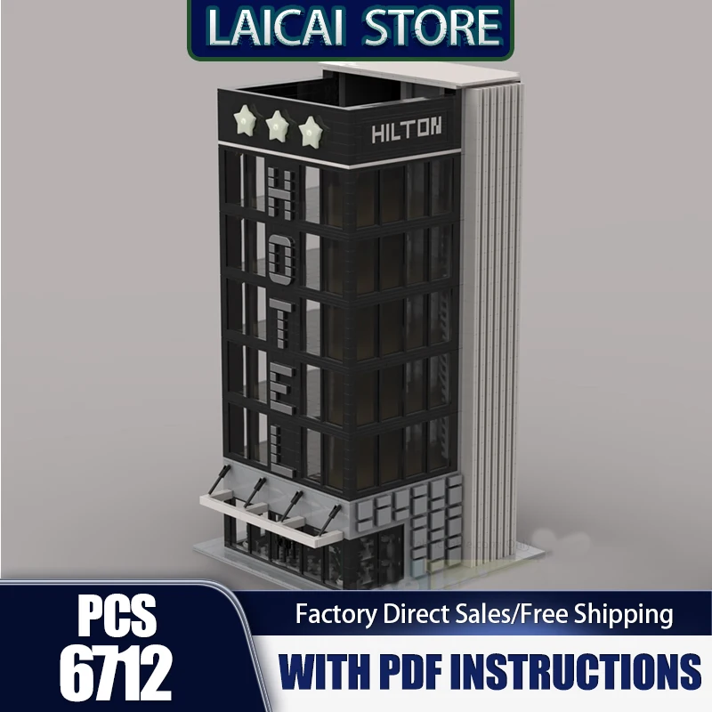 

Модульная городская модель здания Moc Building Bricks City Hotel Technology Модульные блоки Подарки Рождественские игрушки Наборы для самостоятельной сборки
