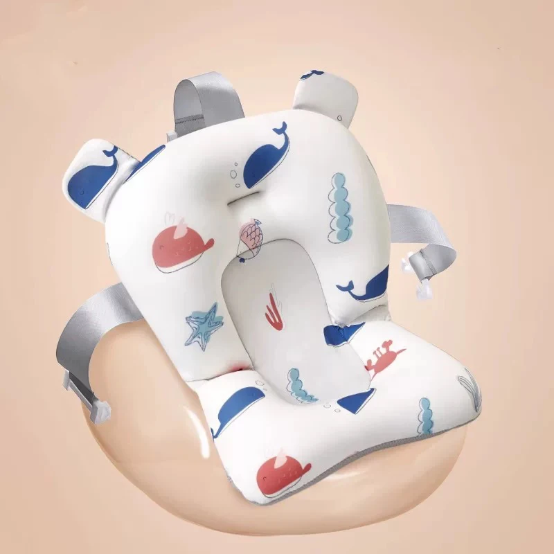 Baby Bath Seat Support Mat Infant Anti-Slip Soft Bath Body Cushion Cute Printed Baby Bath Tub Pad Chair view 6