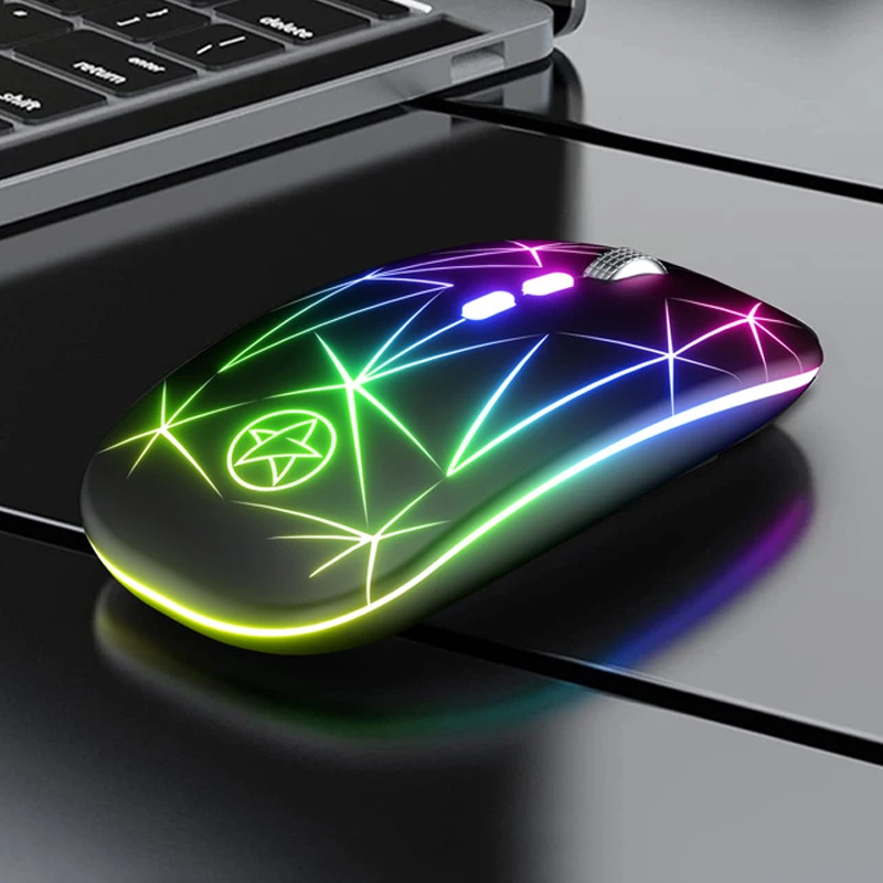 

Rechargeable RGB Wireless Mouse USB 2.4Ghz Computer Mause Gamer Mouse LED Backlit Ergonomic Gaming Mice Silent For PC Laptop