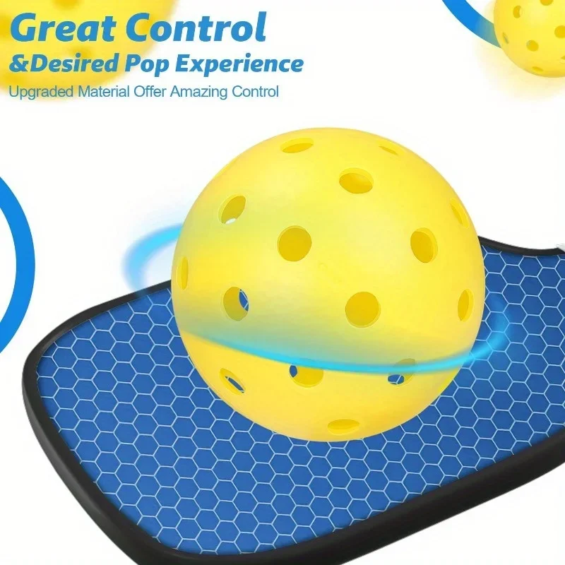 4Pcs Pickleball Balls, 40-Hole Outdoor Sports Pickleballs with Excellent Durability, Bounce & Visibility