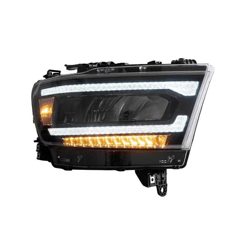 

Фабрика VLAND, полностью светодиодные фары 2019 2020 2021, автомобильный свет, последовательный указатель поворота, 5-я черная передняя фара для Dodge Ram 1500