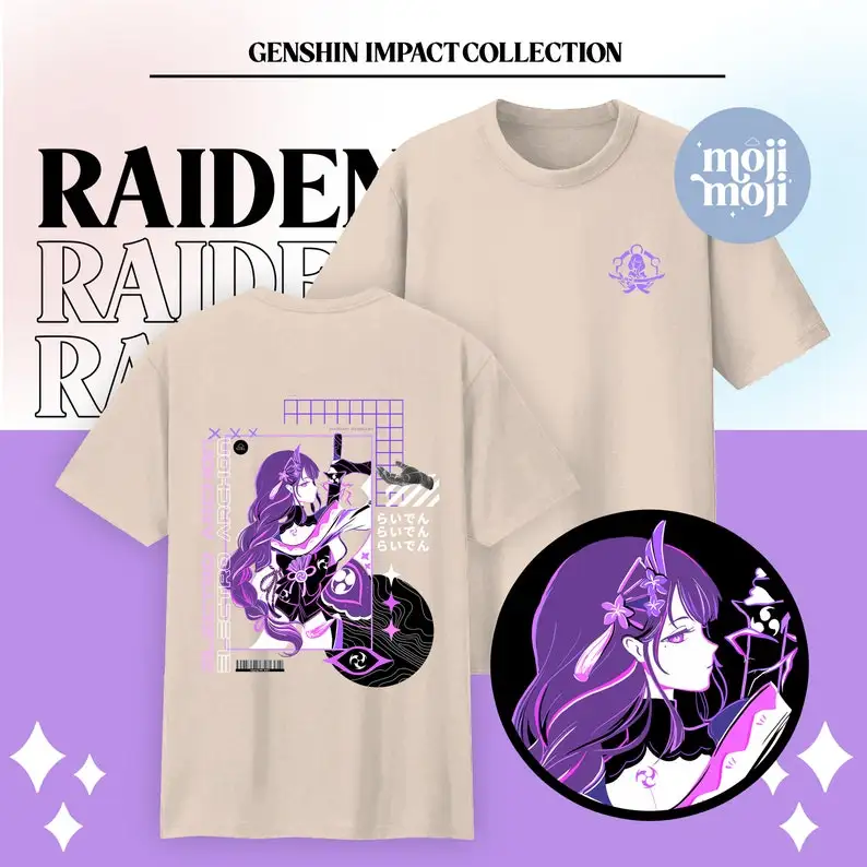 Genshin Impact Raiden Shirt, Genshin Raiden Merch