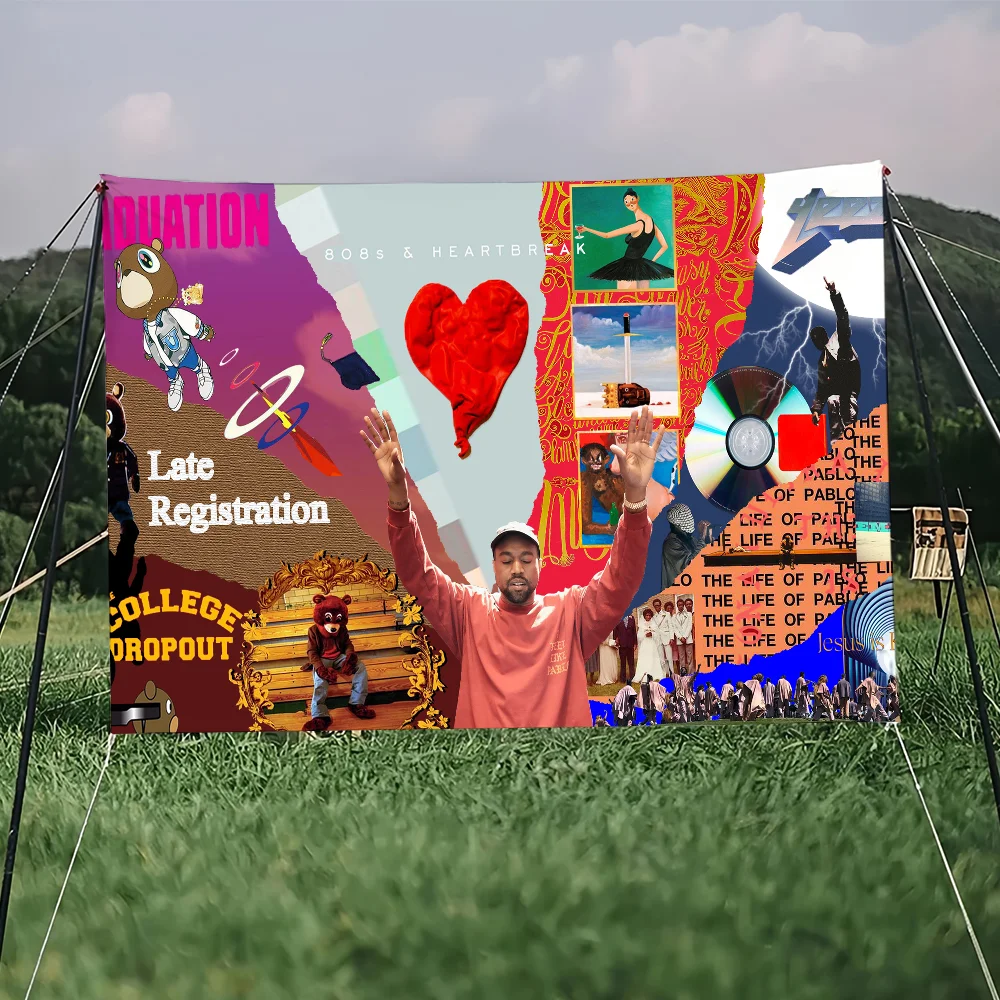 Singer Kanye West Graduation flag College Bedroom Living Room Home Dorm Decor Funny Tapestry Garage Bar Wall Club Banner