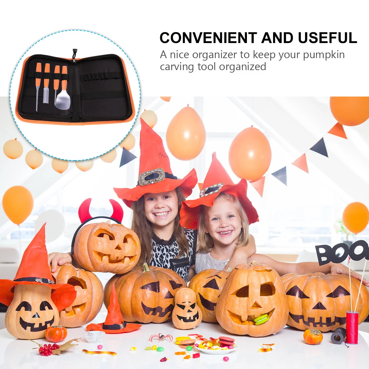 1 قطعة حقيبة تنظيم الأدوات قوي متعدد الوظائف 13 جيب نحت تخزين لجميع القديسين اليقطين النحت أدوات التفصيل