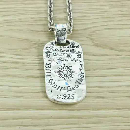 S925 sterling silver pendant, fashionable hip-hop internet celebrity  Double sided graffiti square minimalist style  Personalize