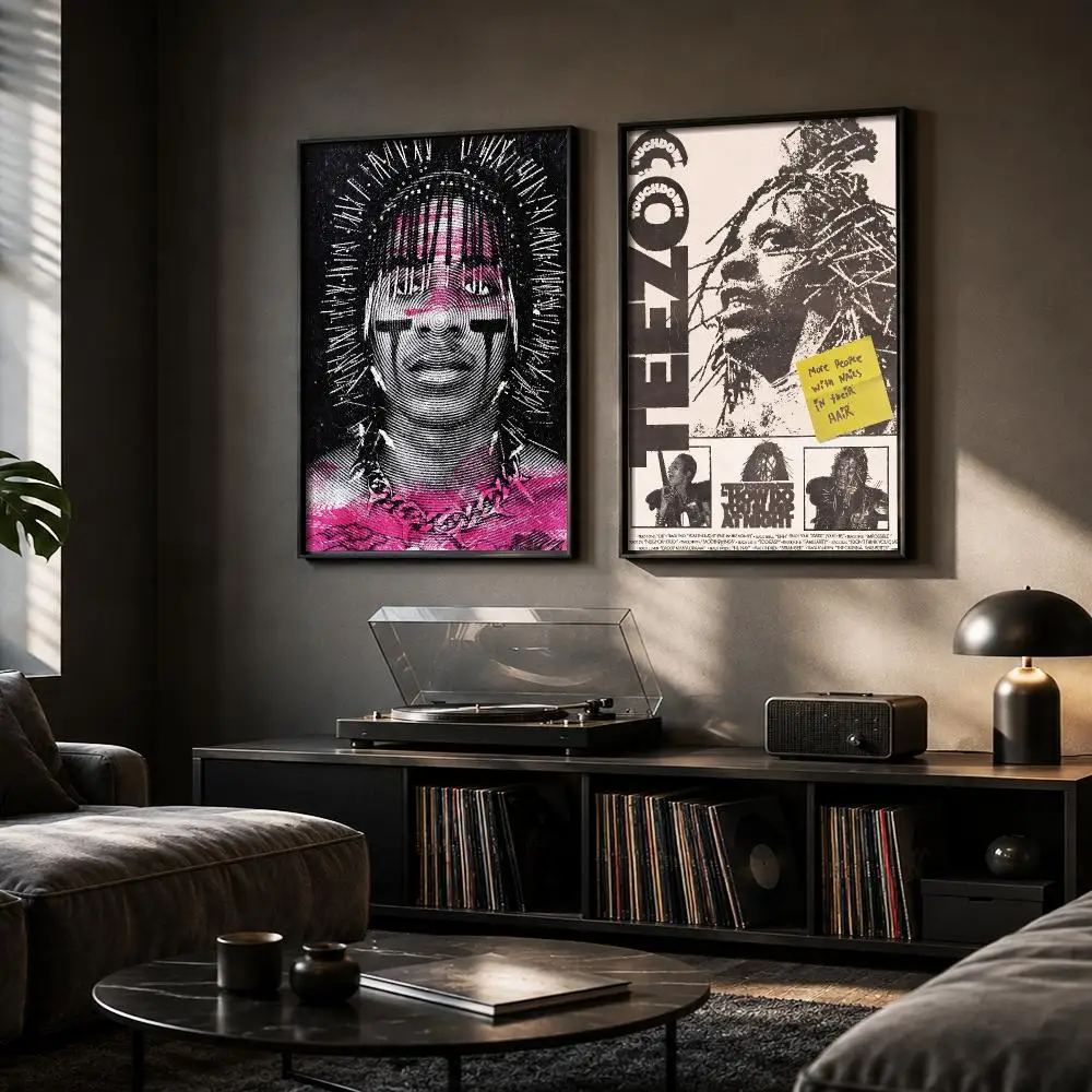 T-Teezo Touchdown Rapper Album Painting Calligraphy Canvas Poster Hallway Bedroom Living Room Home Bar Decoration Interior Wall